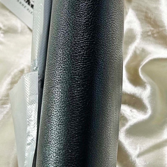 CLUTCH, ANNE KLEIN, BLACK, WITH GOLD TONE METAL STUDS, PATENT ACCENTS, SHOULDER - Picture 5 of 13